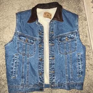 Vintage gap denim vest Sherpa lined